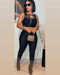 2 piece matte black clothing set
