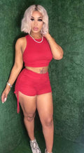 2 Piece Red Short Set