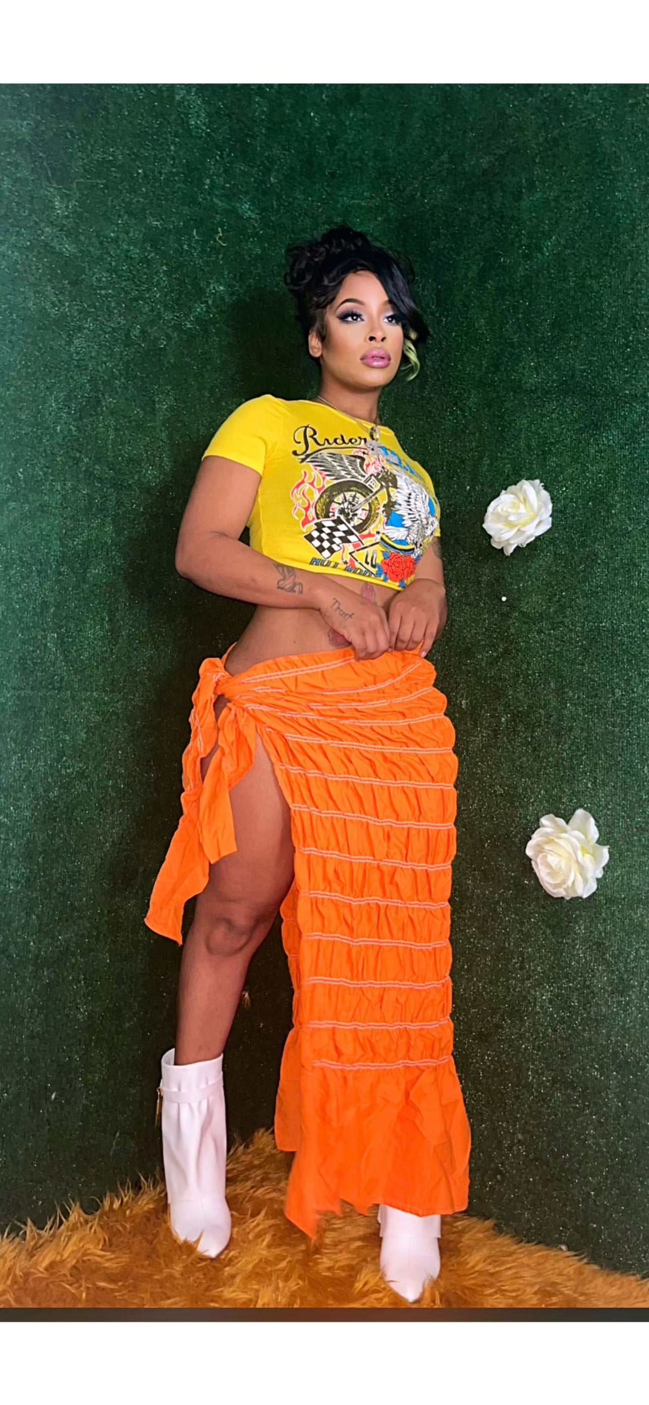 Yellow Crop Tops